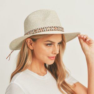 Multi color Braided Band Panama Hat